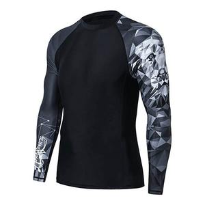 T-shirt de compression tricoté de haute qualité pour hommes, léger et respirant, à manches longues, coupe ajustée, anti-UV, idéal pour l'entraînement estival, vente en gros - Product Image 6