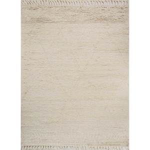Alfombra de Lana Anudada a Mano Zuri Ivory, Color Sólido, Diseño Abstracto, Rectangular, para Entrada, Pasillo, Habitación Juvenil, SKWL-597 - Product Image 1