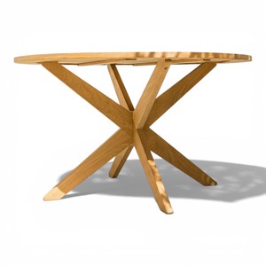 Meubles d'extérieur modernes Table ronde en teck massif Table de salle à manger de luxe pour jardin et patio avec base à pattes d'araignée pour hôtel et villa - Product Image 6