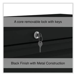 Alera 25501 42 pouces X 18,63 pouces X 28 pouces. Organisateur de bureau noir à 2 tiroirs latéraux, format légal/lettre - Product Image 6