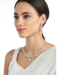 Ensemble de colliers ras du cou indiens AD CZ Bridal pour filles femmes vêtements de fête ethniques - Product Image 2