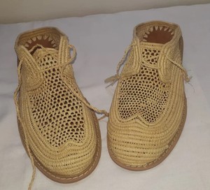 Mocassins en raphia marocain, mocassins en raphia tissés à la main, sandales d'été, sandales à glissière en raphia, chaussures en raphia marocain, fait main - Product Image 1