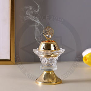 Brûleur d'encens en métal 100 % naturel, design arabe, diffuseur de parfum sur pied, écologique et luxueux pour la décoration de l'Aïd - Product Image 5