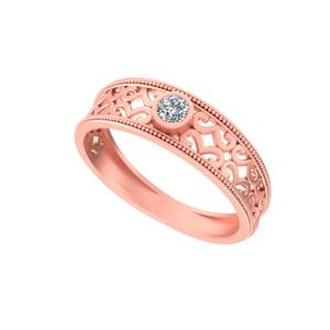 แหวนแต่งงานสุดหรูของผู้หญิงปรับแต่งได้และเพชรกลมแบบใสขนาด14K/18K ชุบทองสำหรับงานหมั้นหรือเป็นของขวัญ - Product Image 1