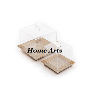 Juego de 2 bandejas de aluminio para servir alimentos con tapa acrílica para uso doméstico en hoteles, bandeja para servir chocolates a granel - Product Image 1