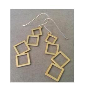 Pendientes de metal contemporáneos de moda con siluetas geométricas audaces y texturas martilladas para un aspecto llamativo de moda - Product Image 2