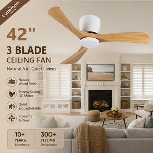 42 Inch Contemporary <b>Ceiling</b> <b>Fan</b> with <b>Remote</b> <b>Control</b>, 3 Blade Wood <b>Ceiling</b> <b>Fan</b> for Bedroom Living Room Apartment Indoor - Product Image 1