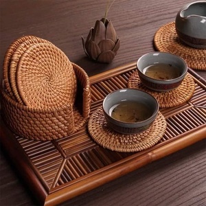 Wholesale Custom Natural Woven Water Hyacinth Placemats Seagrass Thick Rattan <b>Round</b> Non-Slip Handmade Braided Dinner <b>Tablemat</b> - Product Image 5