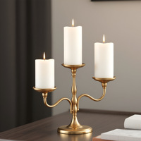 Candélabre de luxe à 3 bras, fait main, moderne, en métal argenté durable, triple pilier, pour centre de table, événements et Noël