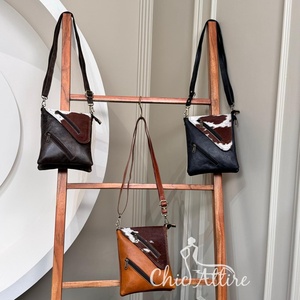 Western Pattern Cowhide Fur Sling Bag Multi Uses New Arrival Stylish Bags Unisex Luxury Sling Bags for Women's Uses - Product Image 1