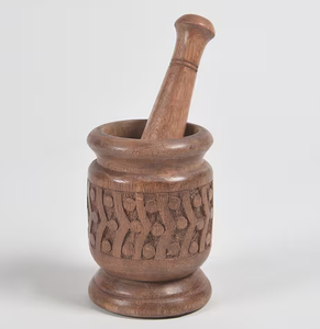 Mortero y Maja de madera de acacia Tamaños personalizados Gran oferta Mortero y Maja de madera maciza Hierba Spcie Más vendidos - Product Image 6