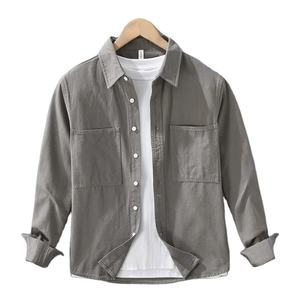 Chemises pour hommes décontractées personnalisables à manches longues, design élégant, en sergé de polyester/coton de haute qualité, anti-froissement - Product Image 1