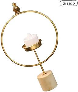 Candelabros Redondos de Metal Dorado Mate, Lujosos y Únicos, Hechos a Mano, para Decoración del Hogar, Bodas y Navidad - Product Image 2