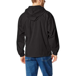 Chaqueta impermeable para la lluvia para hombre, respetuosa con el medio ambiente, tela de poliéster personalizada, bolsillos con cremallera, chaqueta cortavientos de talla grande con MOQ bajo - Product Image 2