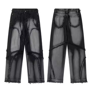 Jeans de mezclilla rectos holgados de algodón de talla grande para mujer-Ropa de calle informal de nueva moda de fabricación-Venta al por mayor - Product Image 1