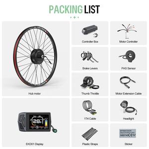 Kit de Conversion Vélo Électrique <span class=keywords><strong>Bafang</strong></span> 48V <span class=keywords><strong>500W</strong></span> <span class=keywords><strong>Moteur</strong></span> Arrière, Écran EKD01, Accélérateur au Pouce, Capteur PAS pour Roues 700C 27.5" 26" - Product Image 6