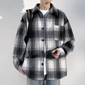 Camisa a cuadros para hombre, ajuste holgado, estilo informal, ropa de estilo otoñal, Top retro de manga larga con botones - Product Image 2