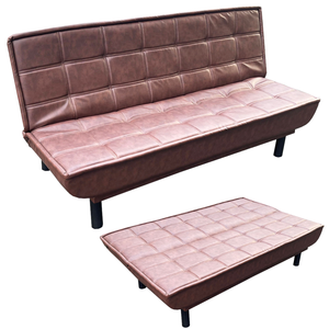 Modern 1.8m Convertible <b>Sofa</b> <b>Bed</b> HOBS01N Brown with Reclining and Foldable Features for Living Room and Gym Home Furniture - Product Image 1