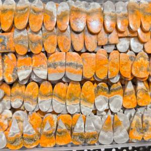 Pares de jaspe de abejorro Natural de grado AAA, piedras preciosas de cristal amarillo sueltas para la fabricación de joyas, Ágata con forma de pera elegante - Product Image 2