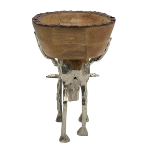 AK Laiton Métal Martelé Design Âne En Argent Fini Avec Plateau Bol À Fruits En Bois Pour Vaisselle/Décor De Cuisine - Product Image 4