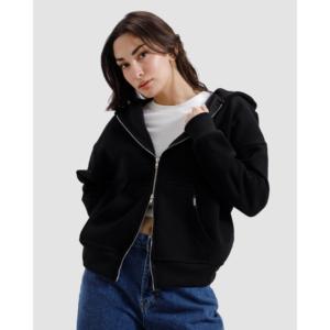 Sweat à capuche respirant avec fermeture éclair en tissu tricoté pour la saison d'automne - Product Image 1