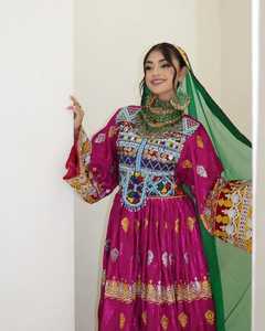 Fabricantes al por mayor, ropa afgana personalizada para mujer, vestidos, vestido étnico Tribal, vestido tradicional afgano para regalo de fiesta de boda - Product Image 3