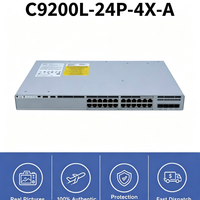 Switch Cisco Catalyst C9200L-24P-4X-A de 24 Puertos Gigabit PoE+ 370W 4x10G SFP+ 8 Unidades Apilables, Switch de Red Empresarial de Capa 3