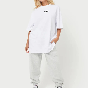 Personnalisé 200GSM surdimensionné femmes unisexe à manches courtes haut vierge unisexe surdimensionné t-shirt classique blanc coton décontracté femmes t-shirts - Product Image 5