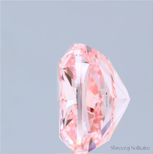 เพชรสรีระเจ โซลิแตร์ 5 กะรัต ทรงคุชชั่น สีชมพูแฟนซี วิวิด  เพชรสังเคราะห์  ความสะอาดระดับ VVS2/VS1  ได้รับการรับรองจาก IGI  เพชรเม็ดเดี่ยว - Product Image 4