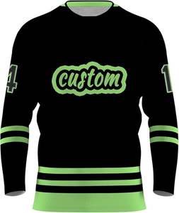 Jersey de hockey liso con estampado bordado de sarga de aparejos personalizados Jersey de hockey sobre hielo en blanco personalizado - Product Image 3