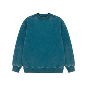 Vintage Acid Wash Sweatshirt 100% Cotton Oversized Streetwear Long Sleeve <b>Pullover</b> Top <b>for</b> <b>Men</b> Sweatshirt MADE BY BS 2026 - Product Image 1