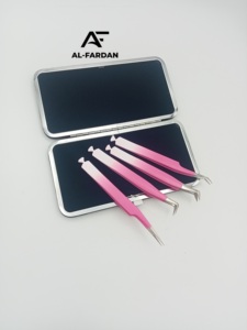 แหนบขนตาญี่ปุ่นแบบเส้นใยสูงสำหรับมืออาชีพแหนบขนตาสีขาวสีชมพูออมเบร - Product Image 3