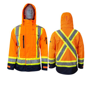 ชุดเสื้อแจ็คเก็ตและกางเกงทำงานแบบสะท้อนแสงสำหรับงานกลางคืน ทนทาน กันน้ำ ผลิตจากโพลีเอสเตอร์  มีกระเป๋าหลายช่อง  ปลอดภัย - Product Image 6