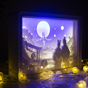 Luces de Ambiente 3D, Caja de Joyería con Luz Tallada, Fabricantes de Cajas de Regalo Festivas al por Mayor, Luz y Sombra de Papel para el Hogar - Product Image 3
