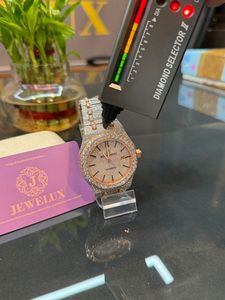 Bijoux fins de luxe hiphop glacé vvs montre en diamant moissanite mouvement automatique montres-bracelets mécaniques disponibles à la vente - Product Image 3