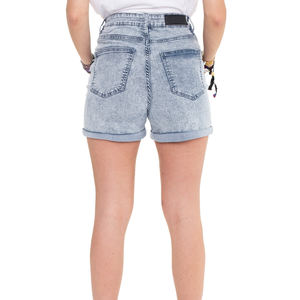 Shorts Casuales de Cintura Media con Lavado Ácido para Mujer, de Alta Calidad, Transpirables, 100% Algodón, Ecológicos, de Secado Rápido, Diseño Personalizado - Product Image 2