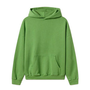 Sweat à capuche vert premium 300 g/m² épais pour homme, coupe oversize, streetwear, avec logo personnalisé, en molleton, épaules tombantes, 100 % coton - Product Image 1