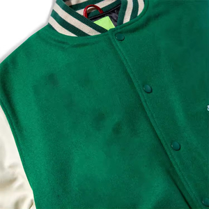 OEM&ODM Custom Baseball Bomber Jacket Motorcycle Biker Jackets Chenille Embroidery Logo Coat Men's PU Leather Jacket - Product Image 3