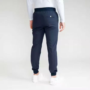 กางเกงวอร์มผ้าแคนวาสลำลองทรงหลวมสำหรับผู้ชาย มีกระเป๋าหน้า เอวกลาง สีพื้น ผ้าฝ้าย 100% เนื้อหนา - Product Image 2