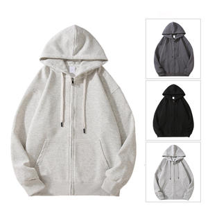 Lettre imprimée 100% coton français Terry Hoodies Hommes Femmes Unisexe High Street Jacket Custom 3D Puff Print Full Face Zip Hoodies - Product Image 5