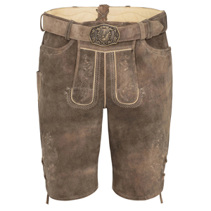 Traje tradicional alemán para hombres, gamuza de cuero de vaca ecológica, decoración Vintage, tirantes, pantalones cortos bávaros sólidos - Product Image 1