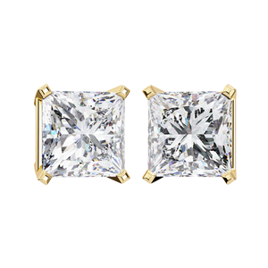 Pendientes de Diamantes de Laboratorio con Corte Princesa de 3 Quilates, 1.50 Quilates Cada Uno, en Oro de 10K, 14K, 18K o Plata 925, Pendientes Solitarios Cuadrados Modernos - Product Image 6