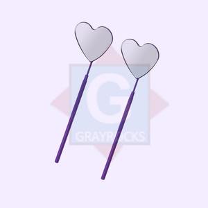 Nouvel arrivage Miroir à cils en forme de cœur Miroir de test à la main en acier inoxydable Outils d'extension de cils Miroir à cils - Product Image 2