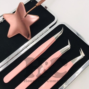 แหนบขนตาปลอมขนมิงค์แบบแบนแหนบปลายเงินสำหรับต่อขนตาโลโก้แบบกำหนดเอง - Product Image 3