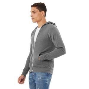 Bella Canvas Mens Classic Plain Casual Zip up Cremallera Sudadera con capucha Chaqueta Algodón Cordón Ligero Con capucha Jogging Gym Running - Product Image 3
