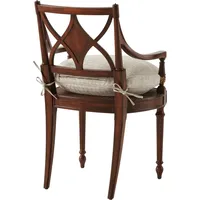 Ensemble de 2 chaises, structure en bois massif sculpté, assise et dossier rembourrés, chaises d'appoint classiques pour salon et lecture