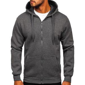 Sweat à capuche zippé intégral pour homme, style hip-hop, coupe ample, personnalisable, noir, 100% coton, impression personnalisée, fermeture éclair, sweat à capuche basique - Product Image 1