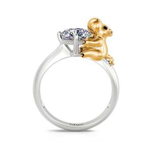 Bague de fiançailles Jeulia Hug Me Gentle Hippo en argent sterling à coupe ronde - Product Image 1