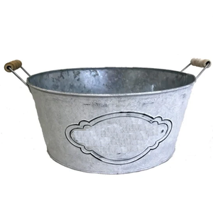 Stainless Oval Beverage <b>Tub</b> Party <b>Tub</b> Ice Bucket Top Quality Barware Wine Cooler Custom Printed LOGO Metal <b>Galvanized</b> Ice Bucket - Product Image 2