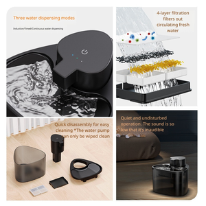 Wireless Cat <b>Water</b> <b>Fountain</b> Battery Operated Motion Sensor Automatic Pet <b>Water</b> Dispenser 2L <b>Large</b> Capacity Quiet Dog Waterer - Product Image 3